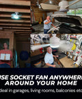 Slick Socket Ceiling Fan With Blazing Led Bulb And E26 Screw Base Mini Light Fixture For Bedroom Kitchen Living Room Or Balcony Chill Air Flow And Top Tier Illumination In One Rig in use across various home settings.
