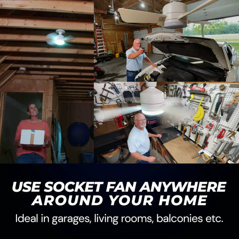 Slick Socket Ceiling Fan With Blazing Led Bulb And E26 Screw Base Mini Light Fixture For Bedroom Kitchen Living Room Or Balcony Chill Air Flow And Top Tier Illumination In One Rig in use across various home settings.