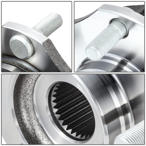 Close-up view of Front Wheel Bearing Hub Assembly For Nissan Rogue And Rogue Sport 2014 To 2019 Driver Or Passenger Side Bare Steel