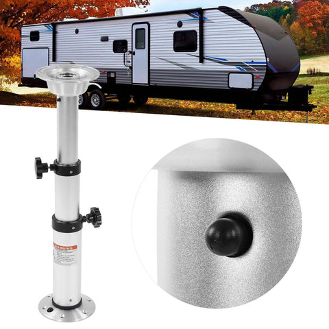 Adjustable Table Leg With Removable Design Lightweight Aluminum Alloy Three Section Height Range 430mm To 745mm Anodized Finish Built For RVs Caravans Motorhomes Boats Decks Dining Or Lounge Setup, product detail view