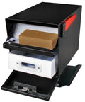Heavy Duty Curbside Locking Mailbox With House Numbers, Pull Out Mail Tray, Mounting Plate, And USPS Approved Security For Residential Use Black