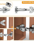 2 Pack 165 Degree Concealed Lazy Susan Hinge For Face Frame Cabinets With Clip On Plate, Soft Close installation steps