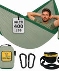 Portable Camping Hammock With Tree Straps Up To 400 Lbs Built For Outdoor Adventures Easy Setup In Seconds Lightweight Single Size Durable