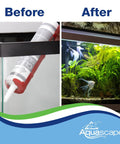 Before and after use of Clear Silicone Sealant For Ponds And Aquariums That Is Safe For Fish And Plants, 10.1 Ounce Caulk Tube