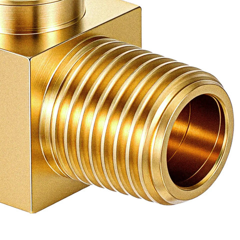 Two Pack One Quarter Inch NPT Brass Air Compressor Drain Valve Ball Valve Drain Cock For Air Tanks And Piping Systems, close-up view