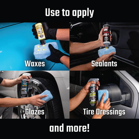Premium Microfiber Applicator Pads With Soft Foam Core For Wax, Sealant, Dressings And Conditioners, 8 Pack for car care