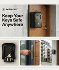 Heavy-Duty Key Lock Box Wall Mount with 4-Digit Combination on exterior of modern home, showing secure outdoor installation.