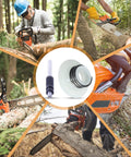 Oil Pump Piston Plunger Shaft Lever Worm Gear Kit For Chainsaws with Husqvarna and Jonsered models in forest setting