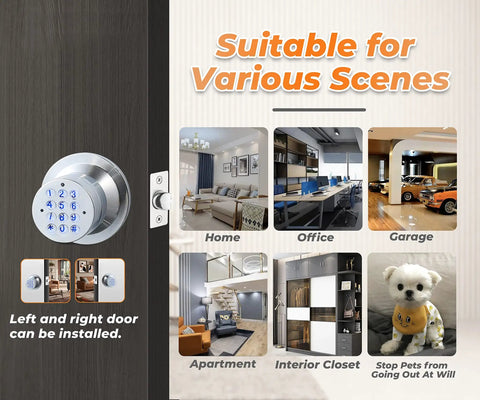 Keyless Electronic Door Knob With Backlit Keypad No Key Hassle Fast 3 Second Auto Lock Battery Backup Easy Install Zinc Entry Lock Set Great For Home Office Or Hotel 2 Pack