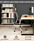 Low Pile Up To One Quarter Inch Thick Carpet Chair Mat With Extended Lip For Heavy Duty Office Desk Chairs in office setup