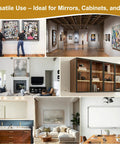 Versatile use of 30 Inch Aluminum Z Clip Hanger Set for mirrors, cabinets, art in home, office, gallery settings