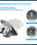 Plug And Play Rear Liftgate Door Lock Actuator For Subaru Crosstrek 2014 To 2023 showing silver motor casing with lock/unlock status.