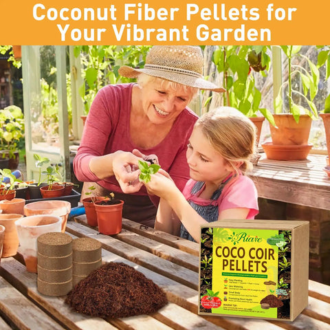 200 Pcs 30mm Organic Coconut Coir Seed Starter Pellets For Easy Seed Starting Soil Mix Soak To Expand Compressed Coconut Fiber