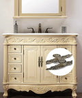 Top Notch Vintage Antique Bronze Cabinet Pulls With Three Point Seven Inch Spread for dresser doors in cream vanity.