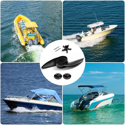 2 Pack T34 Electric Boat Propellers 2 Blade Replacement Propeller Kit for 12V Trolling Motors Outboard Propeller for Marine Boats and Fishing Vessels Durable