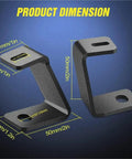 Off Road LED Pod Mount Bracket Kit 4 Pack With Adjustable Clamps dimensions on blue background