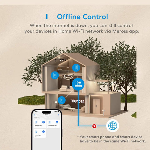Smart Dimmer Switch Single Pole 2 Pack With HomeKit Alexa Google Assistant And SmartThings 2.4GHz WiFi demonstrating offline control