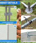 Product details of spacious walk-in dome roof chicken coop with run for backyard ducks and rabbits with galvanized heavy-duty steel frame