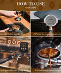 Steps for using Two Pack 53.5mm Espresso Puck Screen With Stand Reusable Coffee Filter For 54mm Portafilter 316 Stainless Steel 150 Micron Thickness 1.7mm Dope Espresso Machine Accessory For Cleaner More Even Extraction