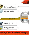 1095 High Carbon Knife Steel For DIY Makers, 5 Pack 12x1.5x0.12 Inch Flat Stock with rust-preventive packaging diagram