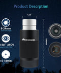 Image of 8-24mm Zoom Eyepiece For Telescope 1.25 Inch, Wide Field View 40 To 60 Degree, showing dimensions and features.