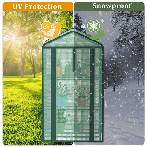 Portable 3 Tier Plant Greenhouse For Indoor And Outdoor Use With Heavy Duty Powder Coated Steel Frame And Durable PE Cover, Ideal Seedling Starter Rack For Small Spaces And Busy Indoor Gardens