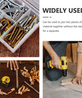 Stainless Steel Self Tapping Wood Screws Pan Head Set 100 Pieces in toolbox next to DIY assembly scene