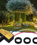DC Photoelectric Switch Dusk To Dawn Sensor For Outdoor Lighting 8V To 50V Wide Voltage Range 5A Load, shown with garden lighting