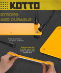 Hands holding Four Arm Gooseneck Helping Hands Soldering Stand with Steel Weighted Non Slip Base highlighting stability.
