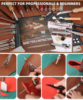 All In One Leatherworking Tool Kit With Cutting Mats Apron Stamping Engraving Punching Sewing And Sanding Tools for leather projects