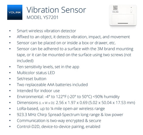 LoRa Smart Vibration Sensor With Shock And Glass Break Detection, Tamper Alarm, Motion And Generator Running Alerts, No Monthly Fee Self Monitoring, Email SMS And Push Notifications, One Quarter Mile Open Air Range, Alexa Compatible, Hub Not Included, white sensor