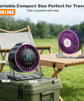 Rechargeable Desk Fan With 100 Speed Stepless Control LED Display And Night Light 7 Blades 12 Hour Battery Compact Portable