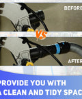 16 Foot Dust Collection Hose Kit with Six Universal Adapters showing before and after cleaning effect on sander tool