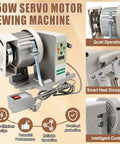 Powerhouse Servo Motor for Sewing Machines With Controller and Foot Pedal, 200 to 6000 RPM, CW CCW, AC 110V 750W 1HP
