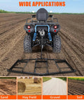 Heavy Duty Driveway Drag Harrow For ATV UTV And Garden Tractors 74 Inch Wide Tow Behind Harrow With 35 Inch Length Pin Hitch