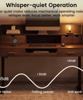 Built Tough 55 Inch Electric Adjustable Standing Desk Featuring Five Roomy Storage Drawers And Raised Monitor Platform Smooth Glide Motor Custom Memory Buttons Boss Home Office Setup with whisper-quiet operation.