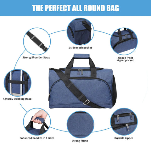 Two Pack 20L Underseat Carry On Bag For Airlines Flight Friendly Duffle With Multiple Pockets Adjustable Shoulder Strap