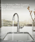 Bellera Bar Sink Faucet With High Arc Swing Spout And 360-Degree Rotation installed on modern countertop