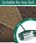 Manual Lawn Aerator With Anti Slip Handle And Tine Spikes For Effortless Lawn Care Easy Assembly Grass Aerator Tool image with soil types.