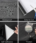 Waterproof and easy to cut 24 Inch By 196 Inch Black Wood Peel And Stick Wallpaper For Furniture Self Adhesive Film Durable Finish