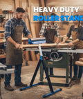 Folding Beefy Roller Stand Heavy Duty Steel Support With 60Kg Load Capacity Portable Infeed Outfeed Roller for workshop use