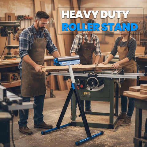 Folding Beefy Roller Stand Heavy Duty Steel Support With 60Kg Load Capacity Portable Infeed Outfeed Roller for workshop use