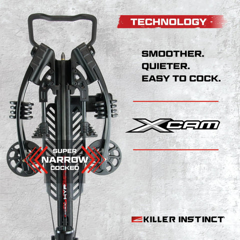 Beast Mode Crossbow Kit With 405 FPS Power And 195 Lb Draw Weight X Cam Synchronized System and narrow cocked design