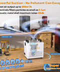 Quiet Solder Fume Extractor For Small Benchtops With 3 Stage Filtration And 99.97 Percent Purification in a workshop setting