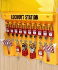 Pro Grade Heavy Duty Lockout Tagout Station Kit with Loto Devices, 12 Padlocks, 6 Hasps, 30 Do Not Operate Tags, OSHA Compliant
