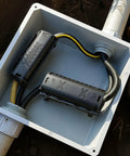 Dead Simple Underground Wire Splice Kit For 2 To 4/0 Uf Cable Direct Burial Electrical Connectors in a junction box.