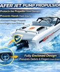 Jet Propulsion RC Boat With Brushless Motor For Beginners A Mini Yacht Style Remote Control Boat For Kids Waterproof Electric Boat with enclosed jet design