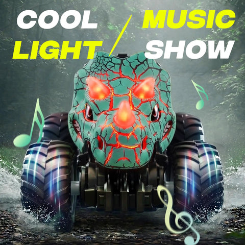 1:18 Scale Monster Truck RC Car With Music Mist Spray And LED Lights 4WD Remote Control Stunt Truck for Boys 4-7 front view