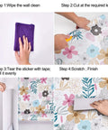 Floral Peel And Stick Wallpaper For DIY Home Refresh Self Adhesive Waterproof Removable Floral Wall Covering 17.71 Inch By 32.8 Feet installation steps