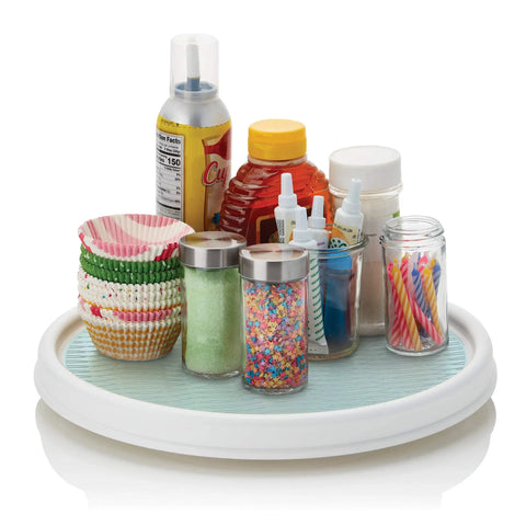 12 Inch Lazy Susan Turntable Organizer Featuring Slick Spinning Heavy Duty Ball Bearings And Nonskid Base For Kitchen Pantry Bathroom Cabinet And Craft Room Storage Tray To Keep Your Setup Tight